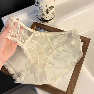 薄款 夜色浪漫 夏季 2025新款 纯棉裆 女生性感纯欲镂空蕾丝女士内裤