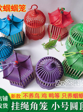 蝈蝈笼子手工自制圆顶六角塑料