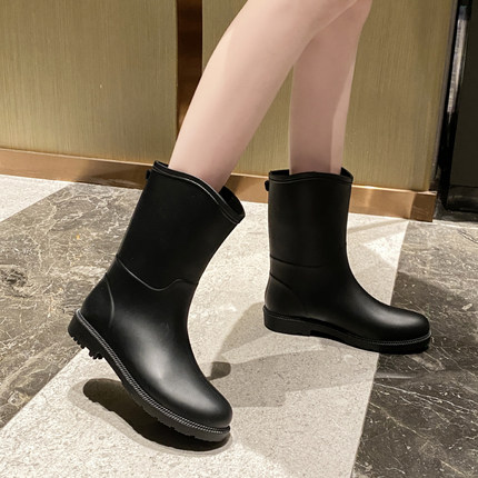 雨鞋女款中筒时尚四季一体工作鞋防水防滑水靴雨靴保暖短筒水鞋女