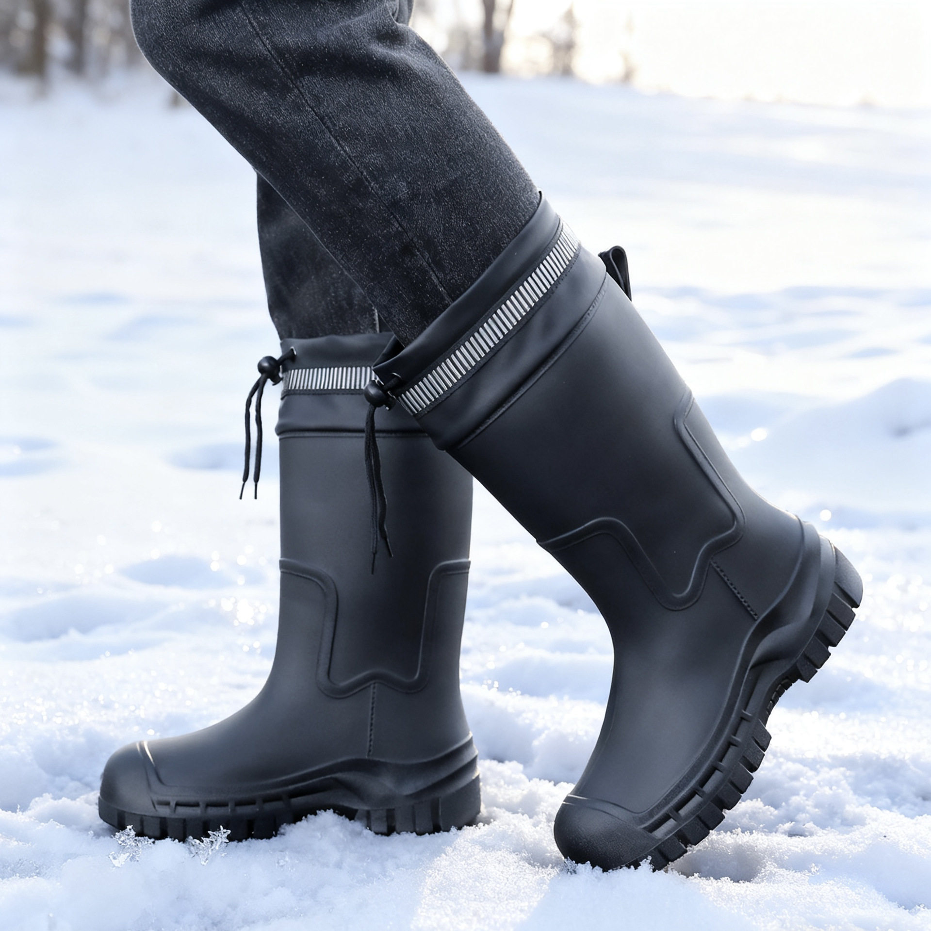 冬季雪地靴男款防水防滑加绒加厚