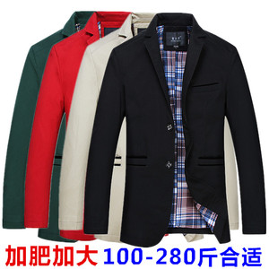 春秋季加肥加大码西服胖子男装大号男士休闲西装纯色宽松单西外套