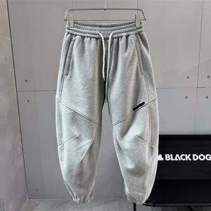 2025秋季男士潮牌松紧腰休闲裤青年美式休闲宽松复古小脚哈伦裤男