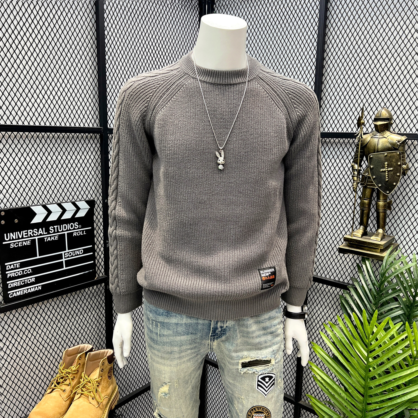 网红同款毛衣男潮流百搭美式复古