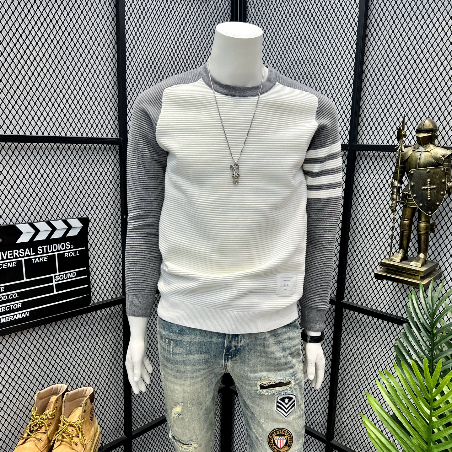 网红同款毛衣男潮流百搭美式复古