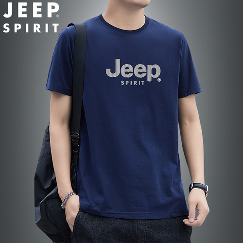 男士JEEP吉普短袖T恤男大码