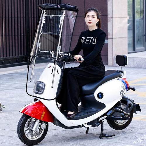 电动车新款伸缩折叠雨棚一家有篷