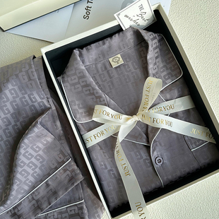 桑蚕丝睡衣男2026年新款春夏季真丝短袖长裤家居服套装送男友礼物