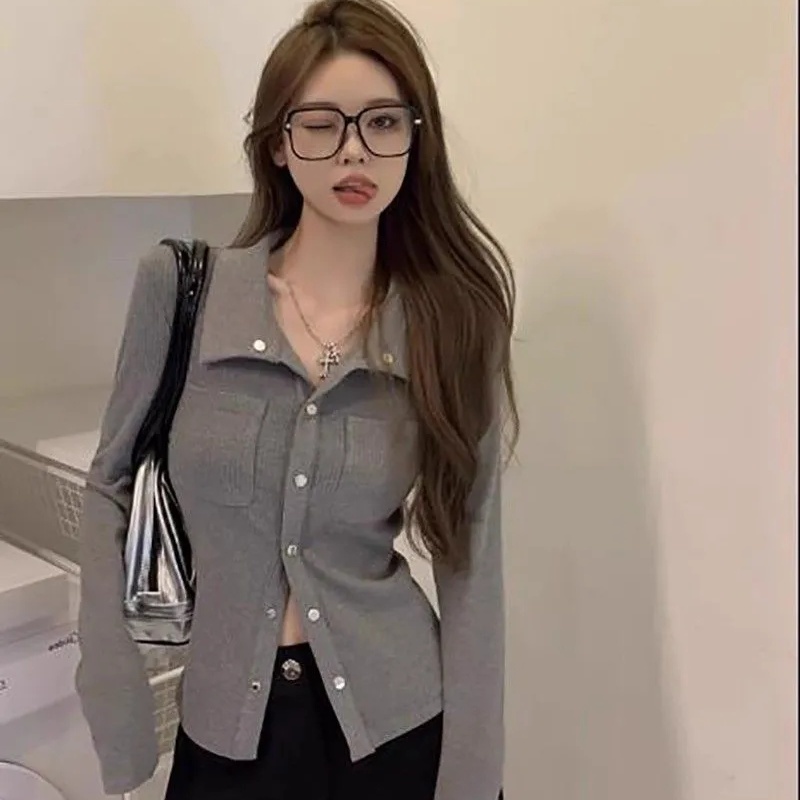 大码polo领长袖正肩T恤秋季2025新款女装胖mm打底衫针织上衣女