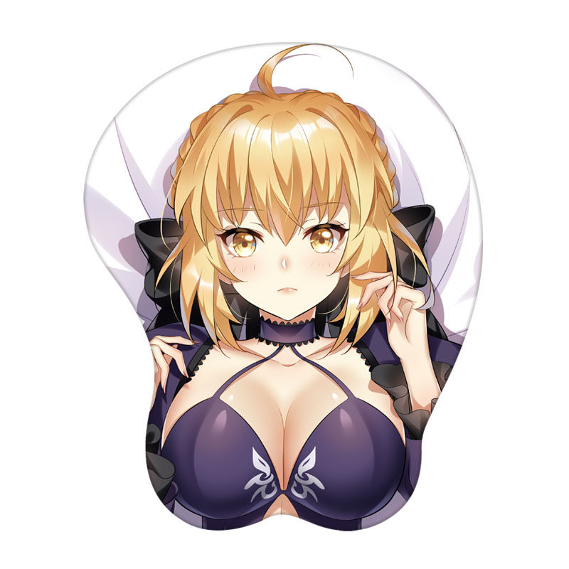 fate/saber吾王美女电脑办公立体护腕鼠标垫手腕垫二次元动漫定制