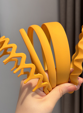 黄色气质发箍女百搭外出头箍压发卡发捆头饰高颅顶发旅发窟高级感