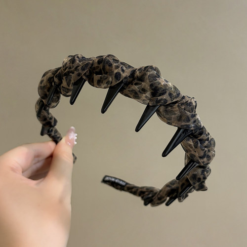 诗情画意豹纹插梳发箍