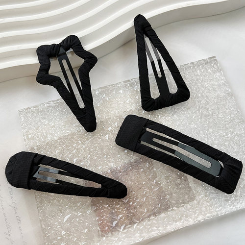 简约绕布黑色bb夹发夹