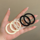 透明电话线细头绳橡皮筋发圈女扎头发绳头饰电线白胶圈小皮套马尾