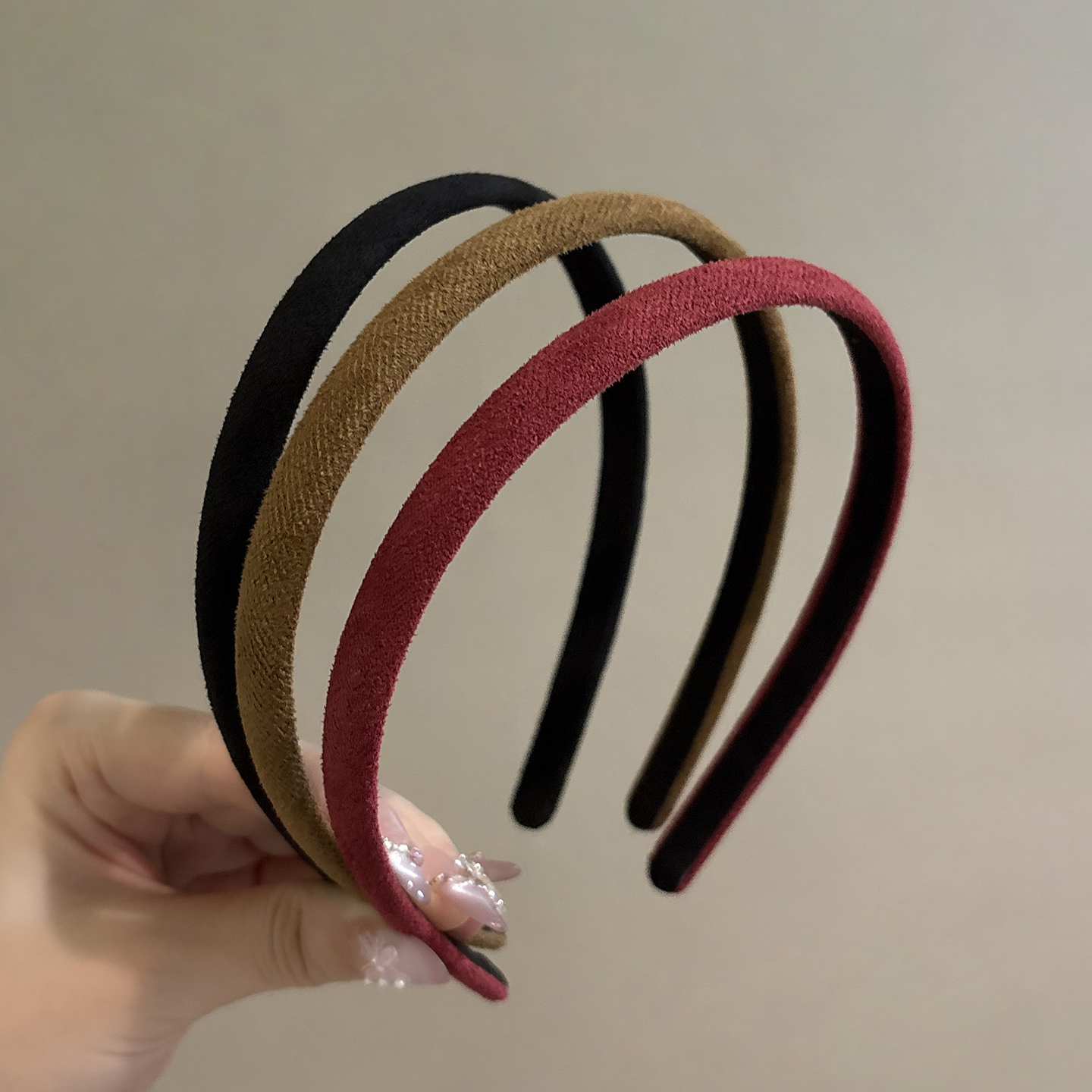 诗情画意麂皮绒细款发箍