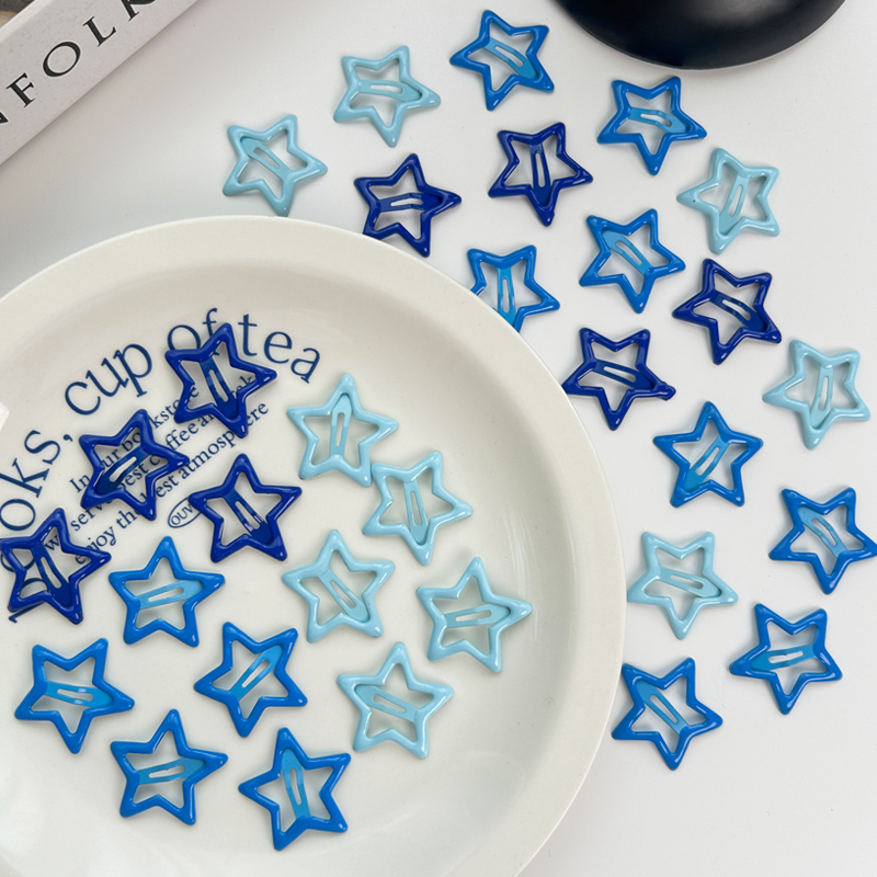 诗情画意蓝色星星发夹