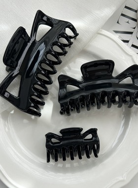 洗澡头发抓夹发夹子头饰盘发卡子女爪夹大号鲨鱼夹后脑勺黑色盘发