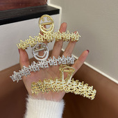 哈哈哈钱钱钱头发抓夹发夹子头饰发卡女爪夹秋冬鲨鱼夹金属后脑勺