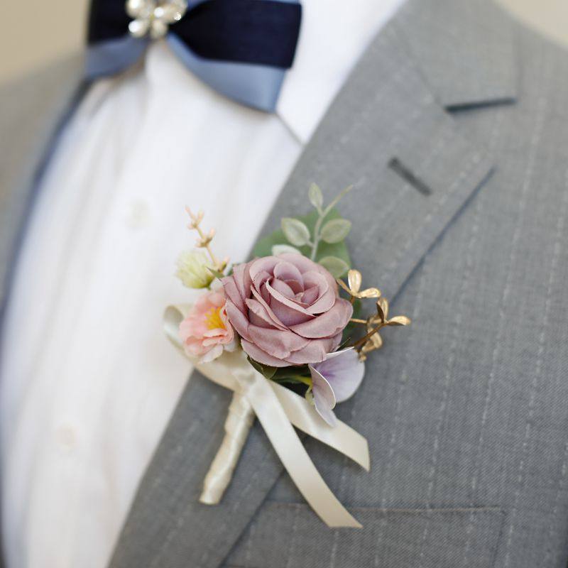 仿真玫瑰复古欧式韩式新郎伴郎婚礼胸花 新娘伴娘结婚手腕花