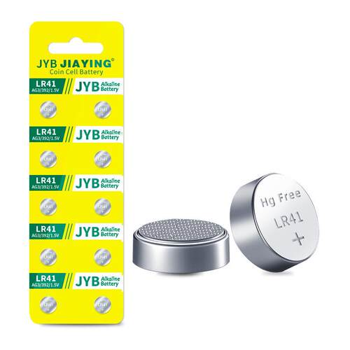 【韩国KC认证 欧盟CE认证】JYBAG3/LR41碱性卡装纽扣电池佳盈