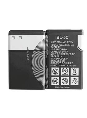 源头工厂铝壳锂电池BL-5C 3.7V内置电池插卡音箱收音机游戏机电池