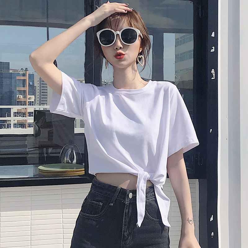 夏白色爵士舞t恤女短袖露脐高腰上衣短款紧身性感心机漏肚脐短装.在类目 女装/女士精品, T恤中 - 来自Buy2taobao.com提供专业的淘宝代购服务