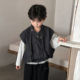 马甲中小童简约牛仔夹克背心 2026男童双口袋工装 暮晨家新款 春装