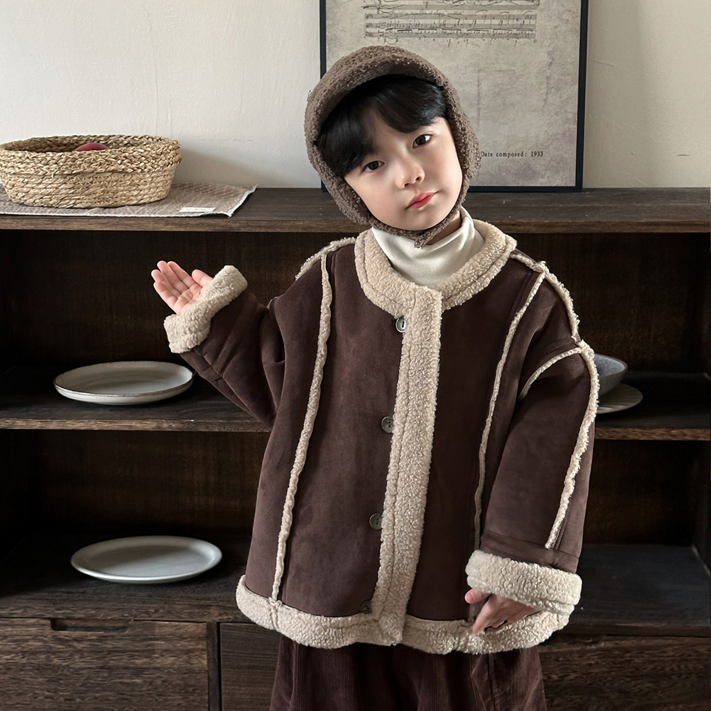 暮晨家新款冬装2025男童复合皮毛一体外套中小童森系羊羔毛夹克,童装/婴儿装/亲子装,普通外套,淘宝优惠券,粉丝福利购,淘宝优惠卷