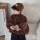暮晨家新款 2024男童豹纹加绒棉袄外套中小童加厚保暖面包棉服 冬装