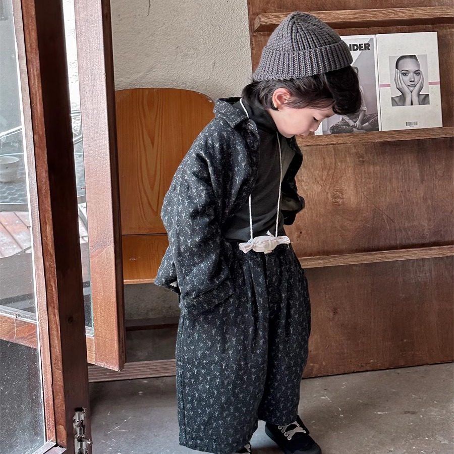 暮晨家新款春秋2025男童碎花长袖衬衫中小童森系复古直筒裤两件套,童装/婴儿装/亲子装,套装,淘宝优惠券,粉丝福利购,淘宝优惠卷