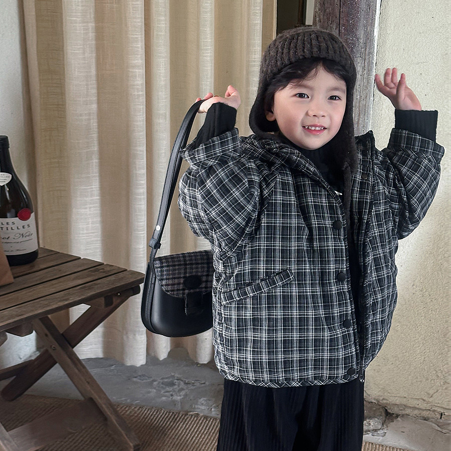 暮晨家新款冬装2025男童格子夹棉连帽外套中小童加厚保暖棉袄大衣,童装/婴儿装/亲子装,棉袄/棉服,淘宝优惠券,粉丝福利购,淘宝优惠卷