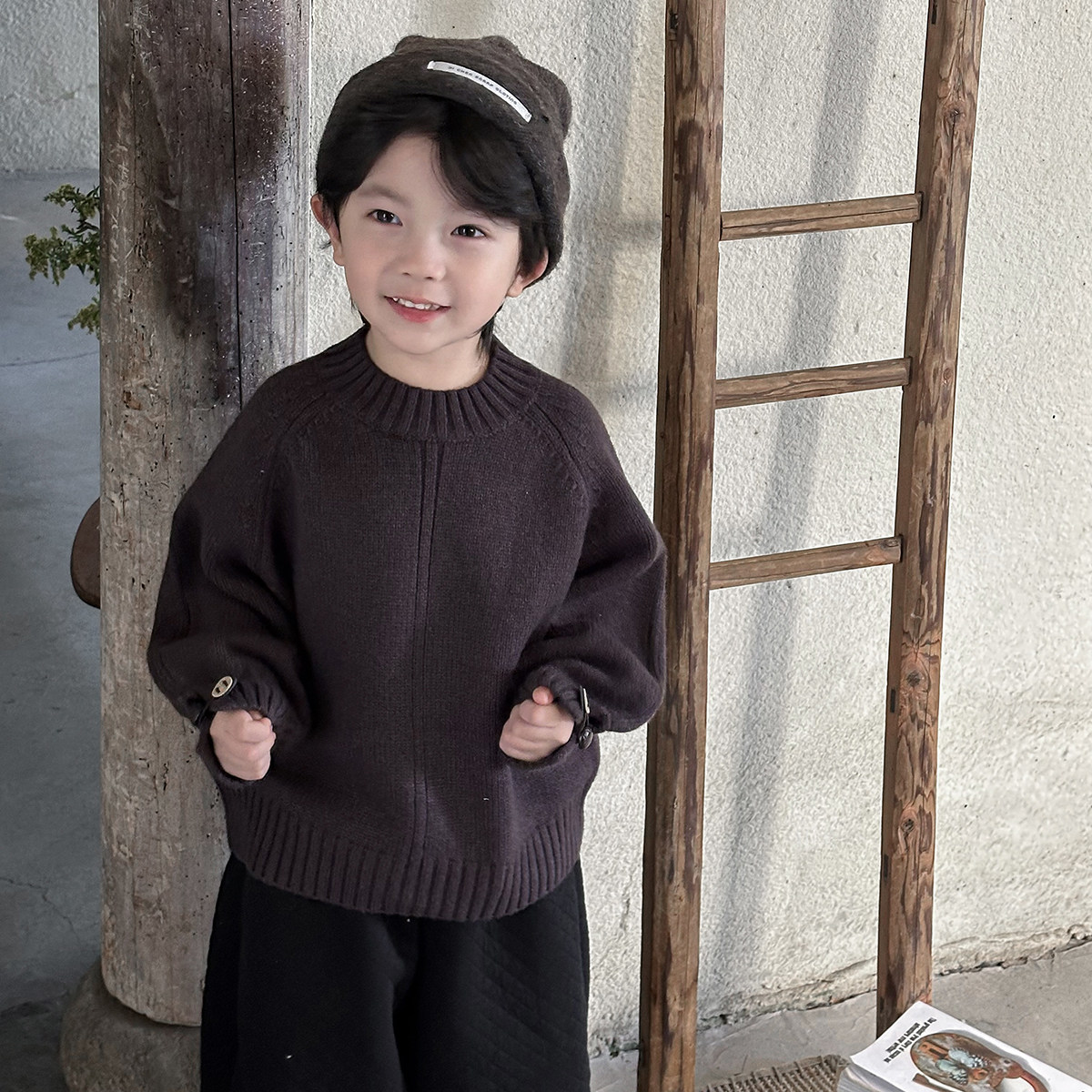 暮晨家秋冬新款2025男童纽扣毛线衣儿童森系洋气加厚针织毛衣内搭,童装/婴儿装/亲子装,毛衣/针织衫,淘宝优惠券,粉丝福利购,淘宝优惠卷