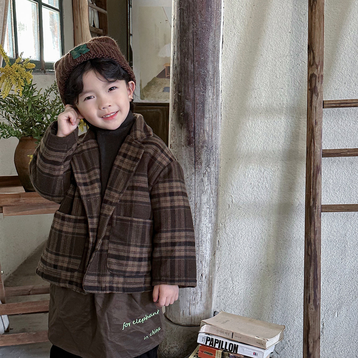 暮晨家新款冬装2024男童格子夹棉西装儿童森系加厚呢大衣外套棉袄,童装/婴儿装/亲子装,西服/小西装,淘宝优惠券,粉丝福利购,淘宝优惠卷