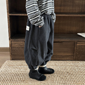 冬装 2025男童一体绒贴布束脚裤 中小童加厚保暖卫裤 暮晨家新款 长裤