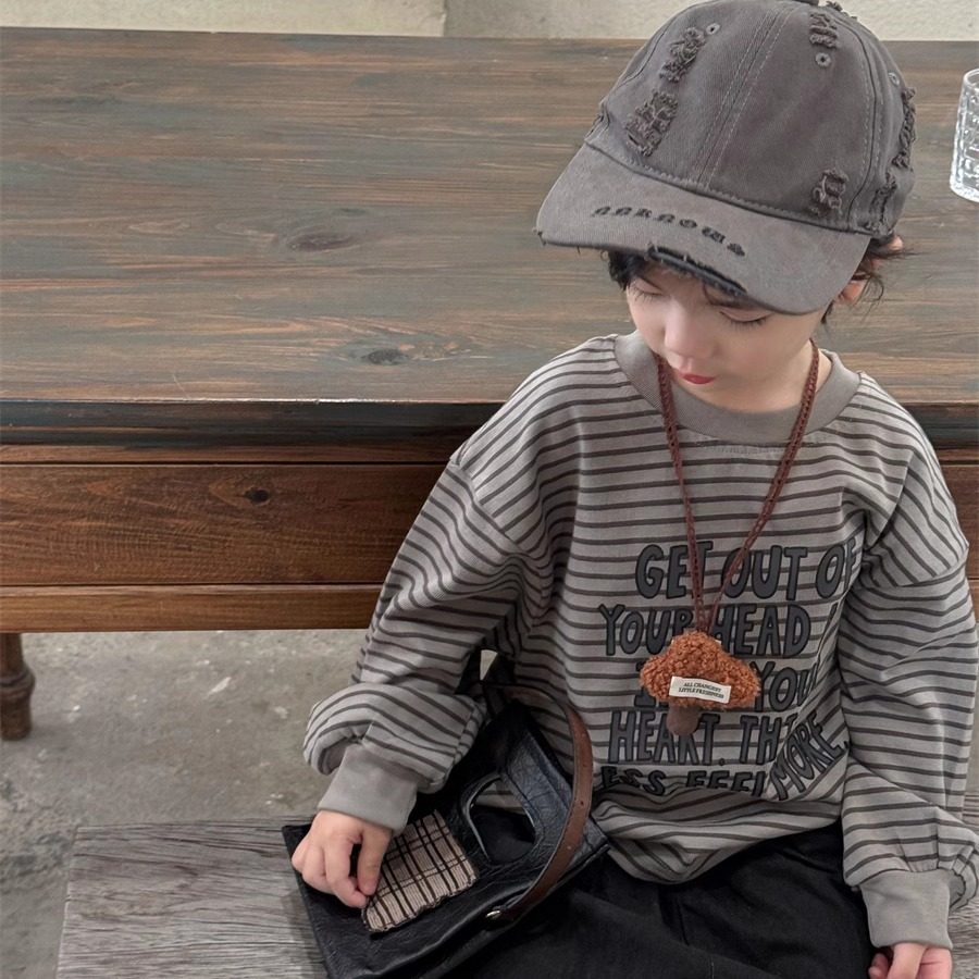 暮晨家新款秋装2025男童条纹薄款卫衣宝宝卡通印花长袖T恤打底衫,童装/婴儿装/亲子装,T恤,淘宝优惠券,粉丝福利购,淘宝优惠卷