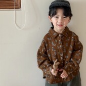 中小童洋气可爱开衫 暮晨家新款 衬衫 2025男童卡通长袖 衬衣外套 秋装