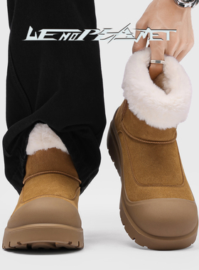 日本OFFCAT2025新款时尚百搭保暖雪地靴男女加绒加厚户外防寒厚底