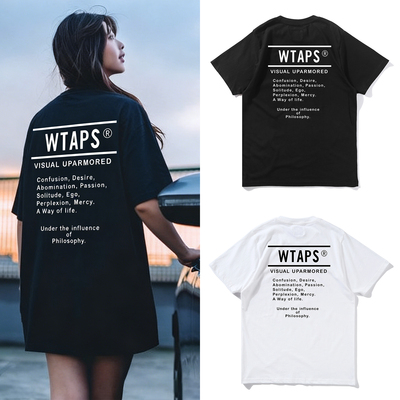 日系潮牌余文乐同款WTAPS联名短袖夏季情侣纯棉休闲慵懒松弛T恤男