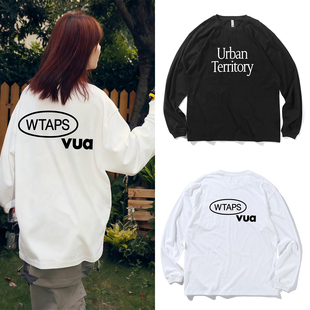 日系潮牌WTAPS隐藏款字母LOGO印花长袖T恤秋冬纯棉打底衫情侣上衣