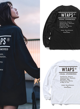 日系潮牌余文乐同款WTAPS联名长袖秋冬情侣纯棉宽慵懒松弛长T恤男