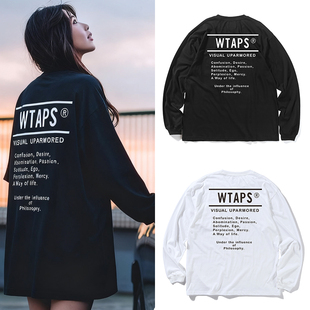 日系潮牌余文乐同款WTAPS联名长袖秋冬情侣纯棉宽慵懒松弛长T恤男