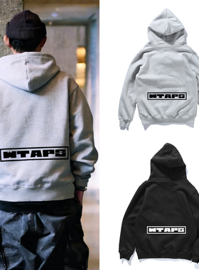 日系WTAPS PAVILION MON隐藏字母余文乐同款情侣连帽套头卫衣宽松