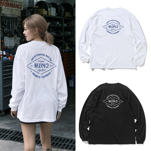 余文乐同款SHANGHAI POP UP 限定长袖圆领休闲情侣oversize打底衫