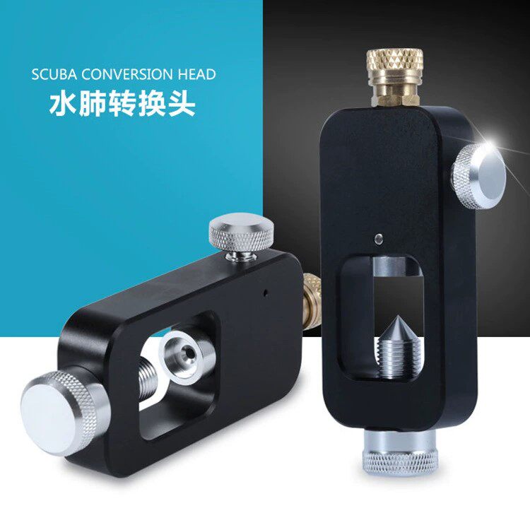 SMACODIVE方块水肺潜水转换器G5/8大瓶导小瓶转换头8MM母头