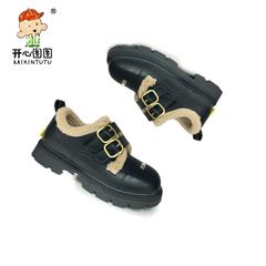 儿童棉鞋女童冬鞋加绒加厚保暖鞋防水冬季乐福鞋秋冬小皮鞋女童鞋