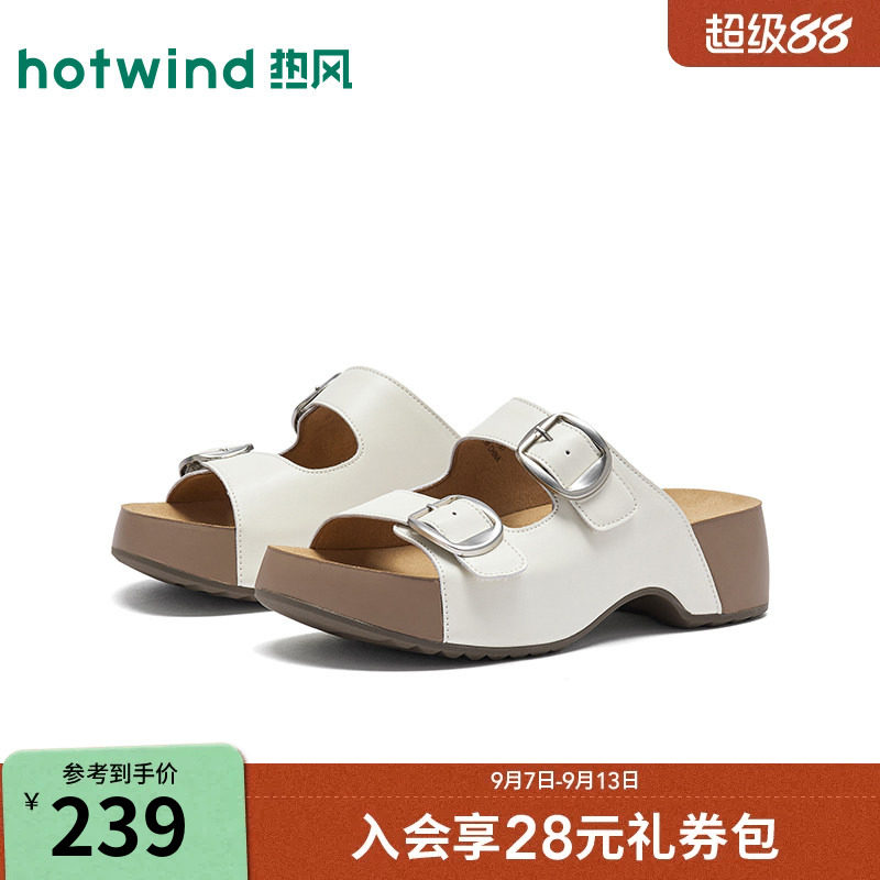 热风2026年新款女士时尚一字拖图片