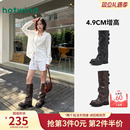 热风裤管靴2025年冬季新款西部靴百搭骑士靴厚底长筒靴子女堆堆靴