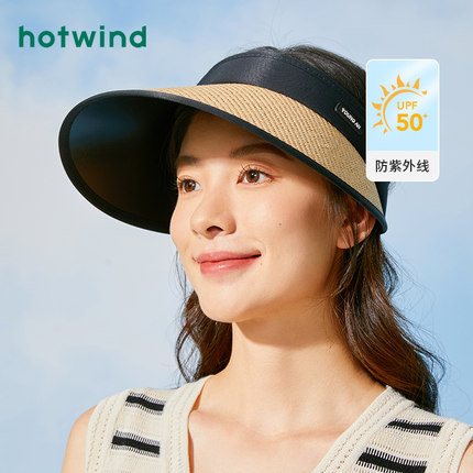 热风帽子夏季女士防晒遮阳帽运动户外空顶复古遮阳帽女宽檐帽子女