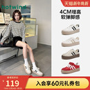 女2025年冬季 百搭运动休闲女鞋 新款 增高板鞋 厚底小白鞋 热风德训鞋