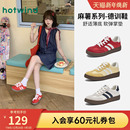 爆款 新款 红色板鞋 运动休闲鞋 热风麻薯德训鞋 薄底女鞋 2025年冬季