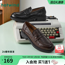 热风黑色乐福鞋女款2026年春季新款百搭英伦风小皮鞋简约通勤女鞋